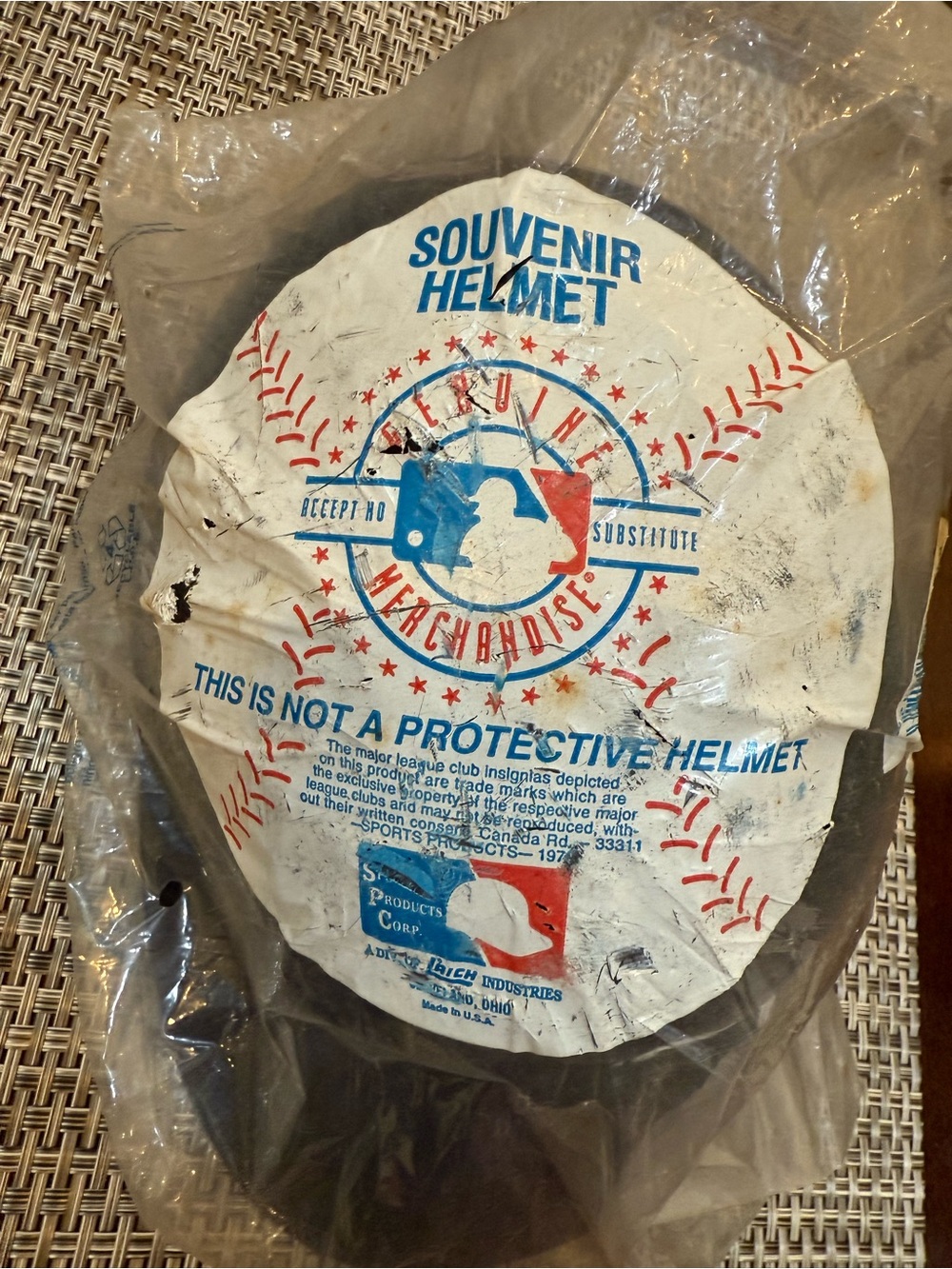 Souvenir Baseball Helmet Cap - White and Black